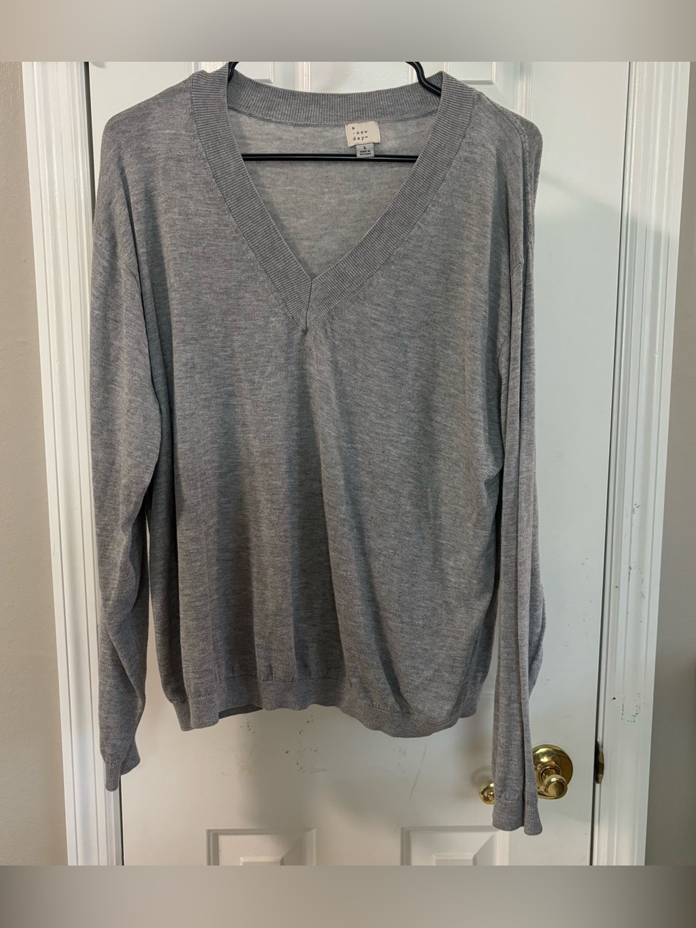 Gray V-Neck Lightweight Sweater - Target a new day